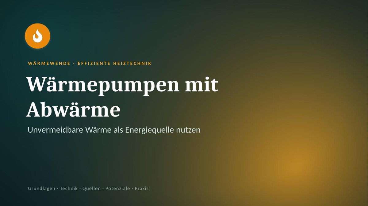 Titelfolie einer Präsentation zum Thema Wärmepumpen mit Abwärme